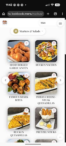 LookbookMenu visual category browsing experience with dish photos